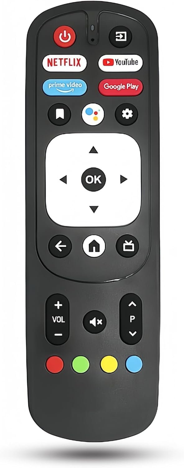 Front view of the RM-C3287 voice remote control, showing all buttons and their labels.