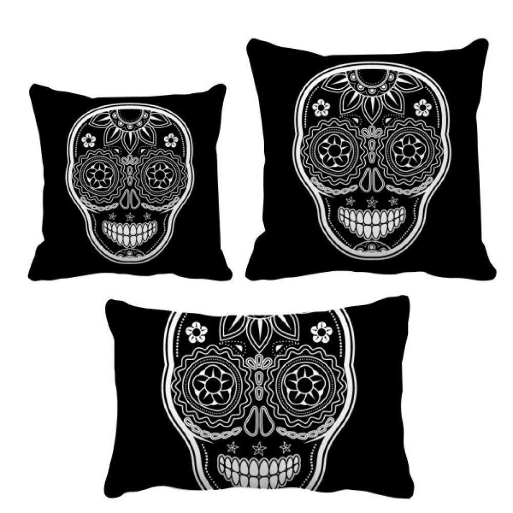 Coussins Mexique Jour de Mort noir et blanc de salon premium