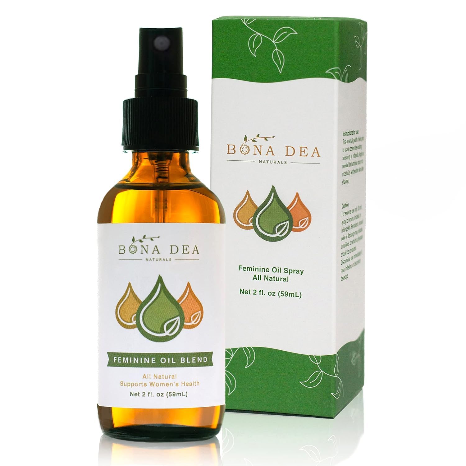 Bona Dea Naturals Botanical Body Care Bundle – Natural Deodorant Spray (2 oz) & Nourishing Body Oil (4 oz) for Daily Freshness
