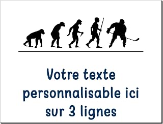 Mygoodprice Placa Decorativa Evolution Hockey de Aluminio Personalizable de 20 x 15 cm o 30 x 20 cm, en Color Blanco Escritura Azul