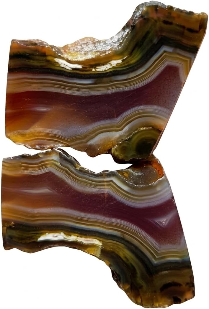 Mini Earth-Tone Banded Agate Pair • Vibrant Baby Agate