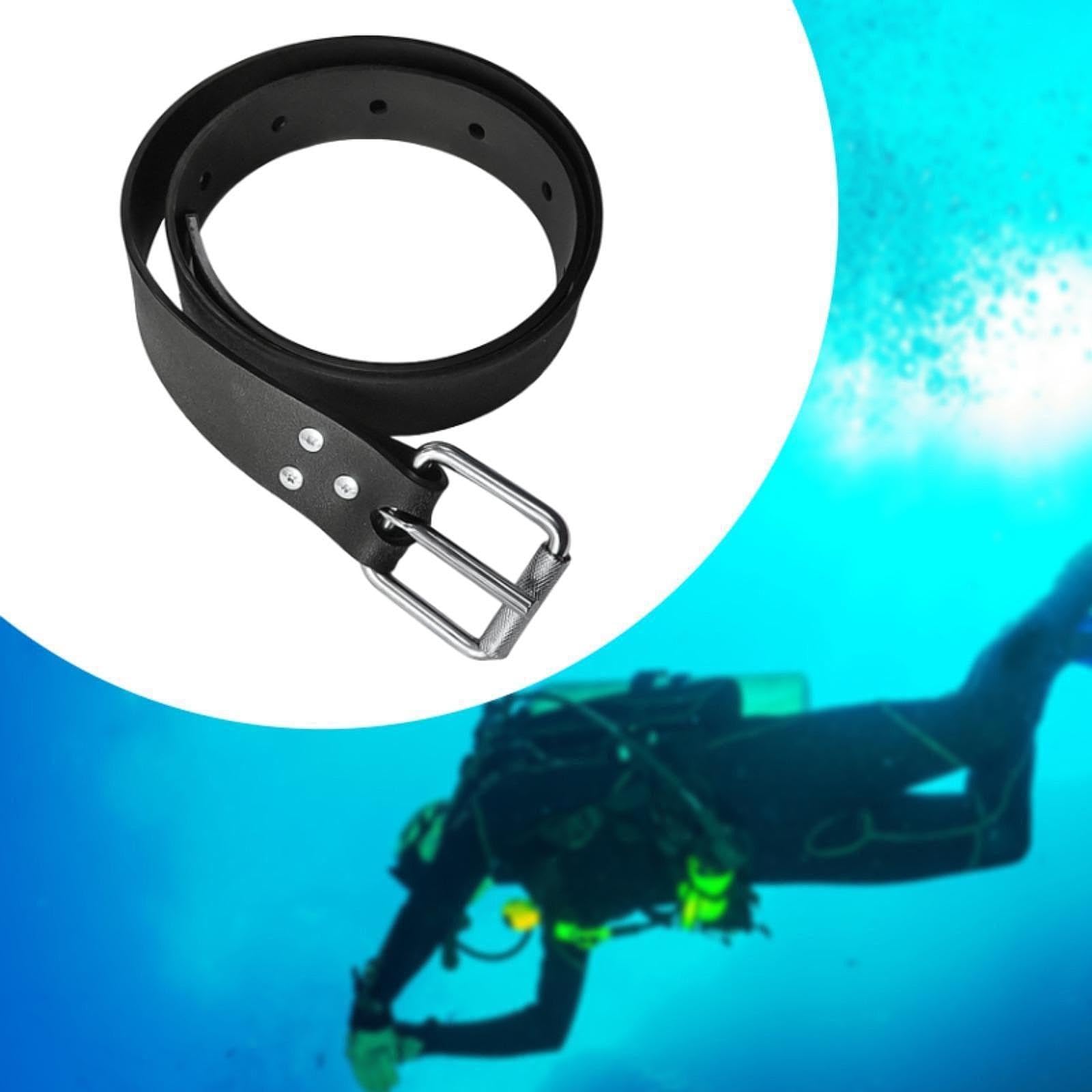 LOVIVER Ceinture de plombs de plongée réglable avec Boucle en Acier Inoxydable, 130 cm de Long, en Silicone, Portable, à dégagement Rapide, pour l'apnée
