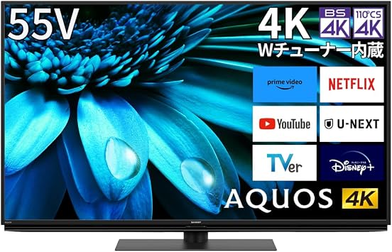 Sharp 55V 4K LCD TV AQUOS 4T-C55EL1 Google TV Dolby Atmos Rotating Stand