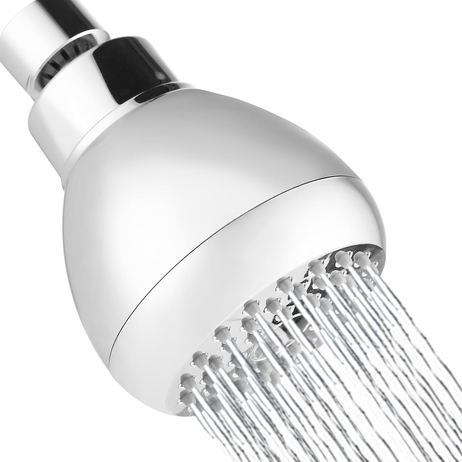 High Pressure Shower Head, 3’’ Anti-clog Wall Mount Fixed Showerhead with Adjustable Swivel Brass Ball Joint, for Relaxing and Comfortable Shower Experience Even at Low Water Pressure Chrome