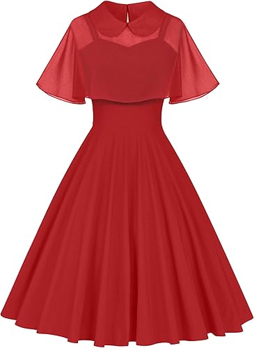 Vestido GownTown de la década de 1950 para mujer, para fiesta de cóctel, de dos piezas