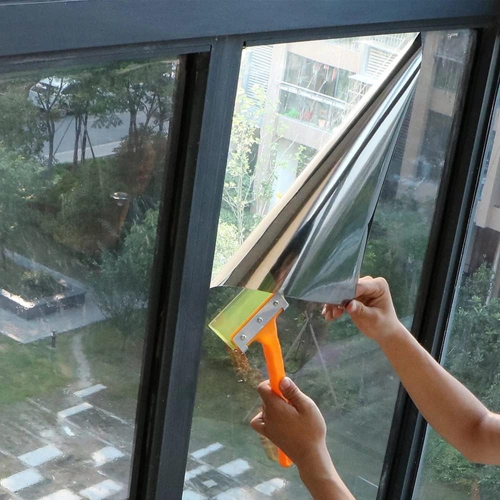 Window Privacy Film Window Film One Way Window Film Window Privacy Film Mirror Vinyl Home Insulation Window Sticker Anti UV Reflective Glass Film Blackout Window Film Window Films(A,40x500 cm)