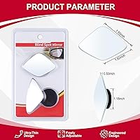 Vista 3 de LivTee Blind Spot Mirror，Rhombus Shaped HD Glass Frameless Convex Rear View Mirror with wide angle Adjustable Stick for Cars SUV and Trucks, Pack of