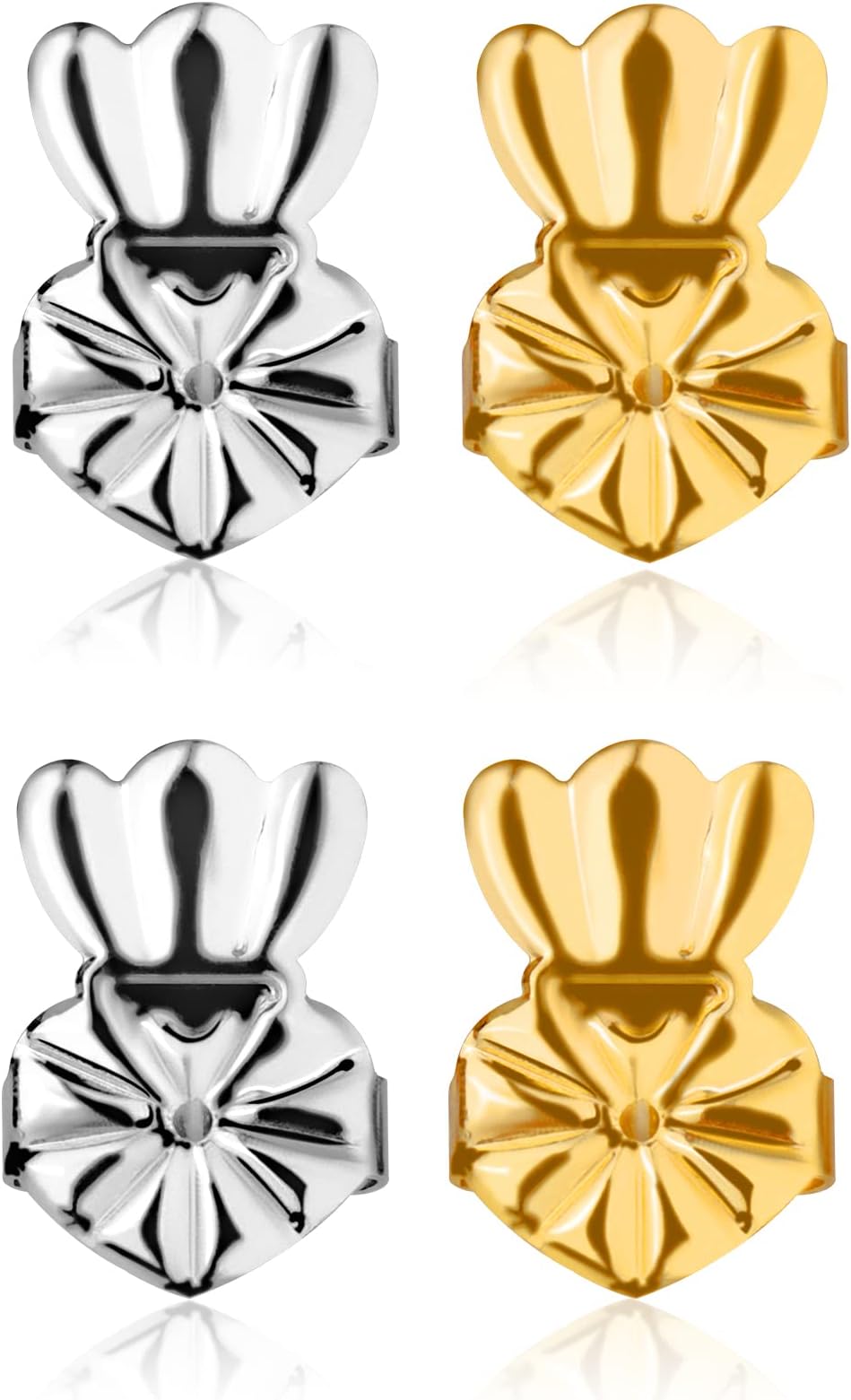 ASTER 2 Pairs Earring Lifters Hypoallergenic Earring Support Backs for Droopy Ears, Adjustable Secure Earring Lifters Backs Repacements for Heavy Studs Droopy Ear Lobes