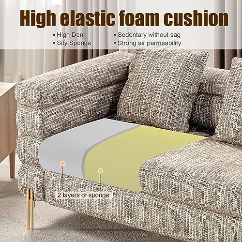 image for AMERLIFE Modern Sofa Couch, 24''Extra Deep Seat Sofa for Living Room, 
