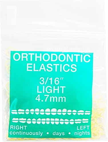 JMU Bandas de goma de ortodoncia 316 ligeras, paquete de 100 bandas elásticas de ortodoncia intraorales bandas de látex dentales hechas en Estados