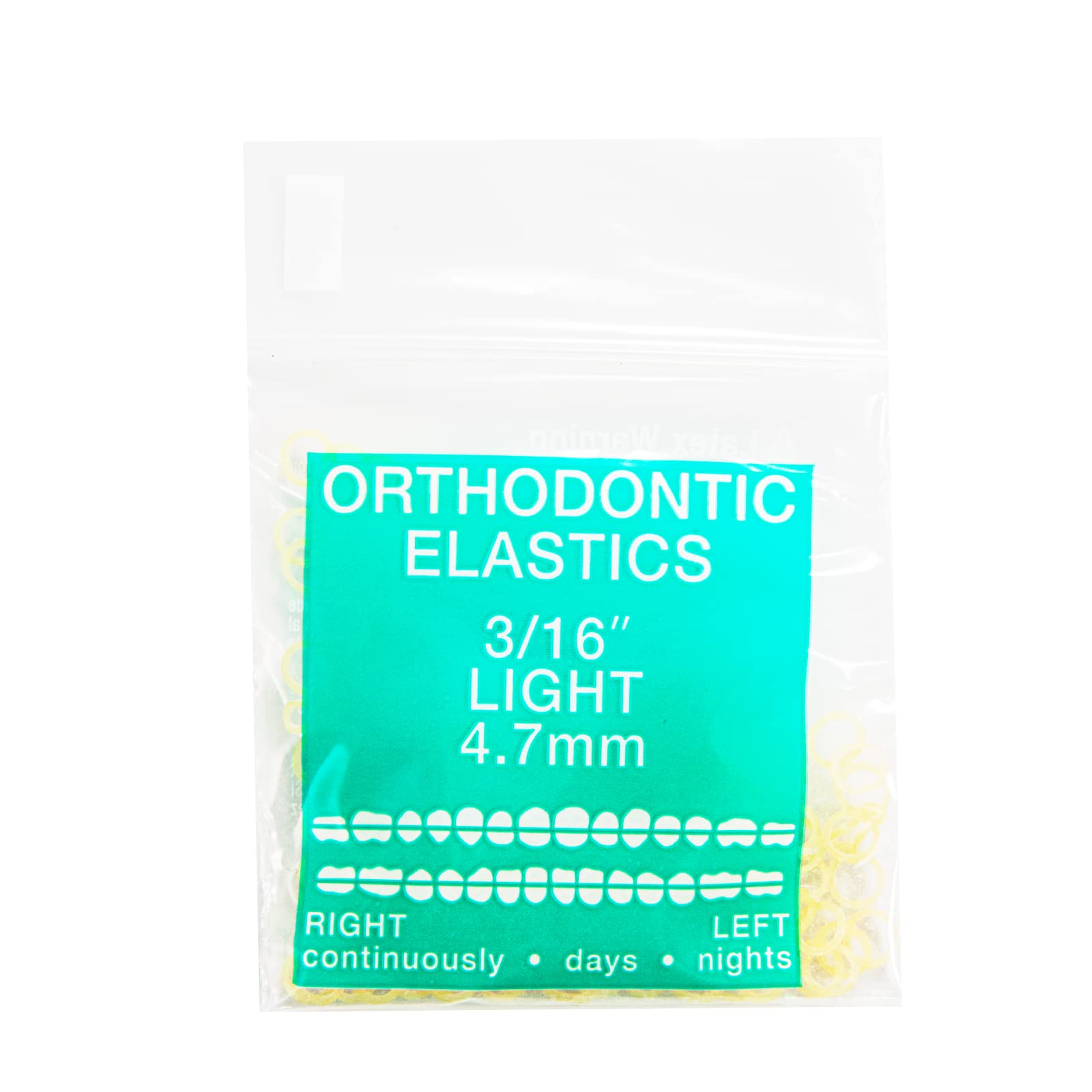 JMU Orthodontic Rubber Bands 3/16 Light, 100 Pack Orthodontic Elastics Intraoral Bands Latex Dental Rubber Bands Made in USA