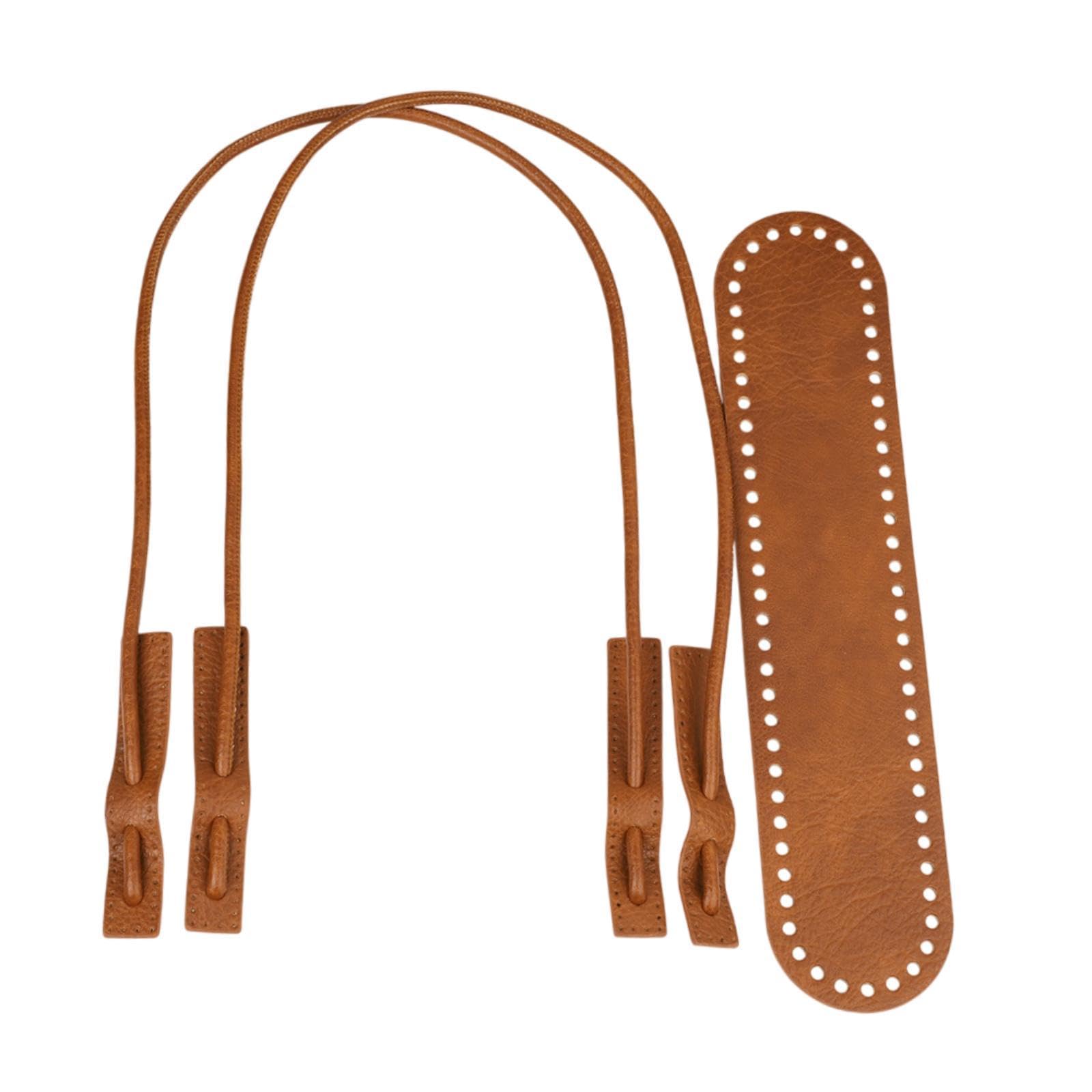kowaku 2x PU Bolso de Cuero Conjunto de Tejido de Tejido de Estilo Retro Kit de Fabricación de Bolsos de Bricolaje para Bolso Cruzado