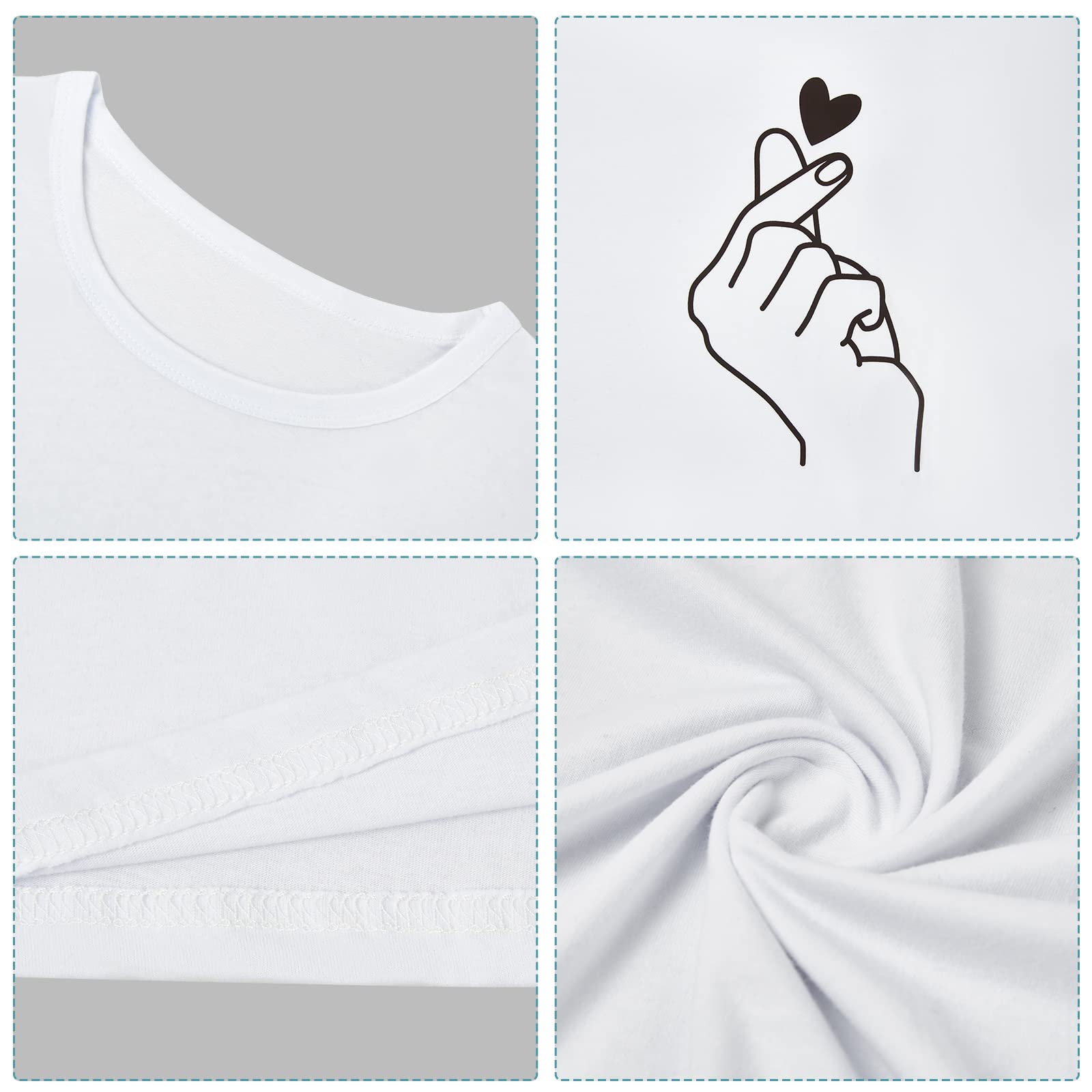 heekpek T Shirt Donna Manica Corta Bianca Cotone Maglietta Manica Corta Donna Casual Girocollo Stampa Estiva Base Tee Bluse