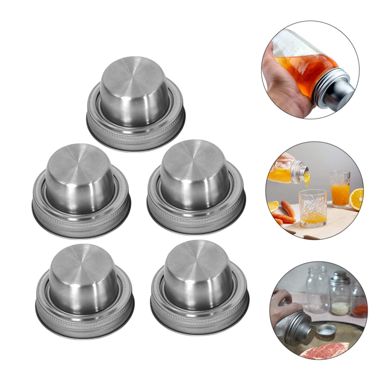 LABRIMP 10piezas Tapa Inoxidable Para Frascos Colador y Dispensador De Especias Para Cócteles y Cocina
