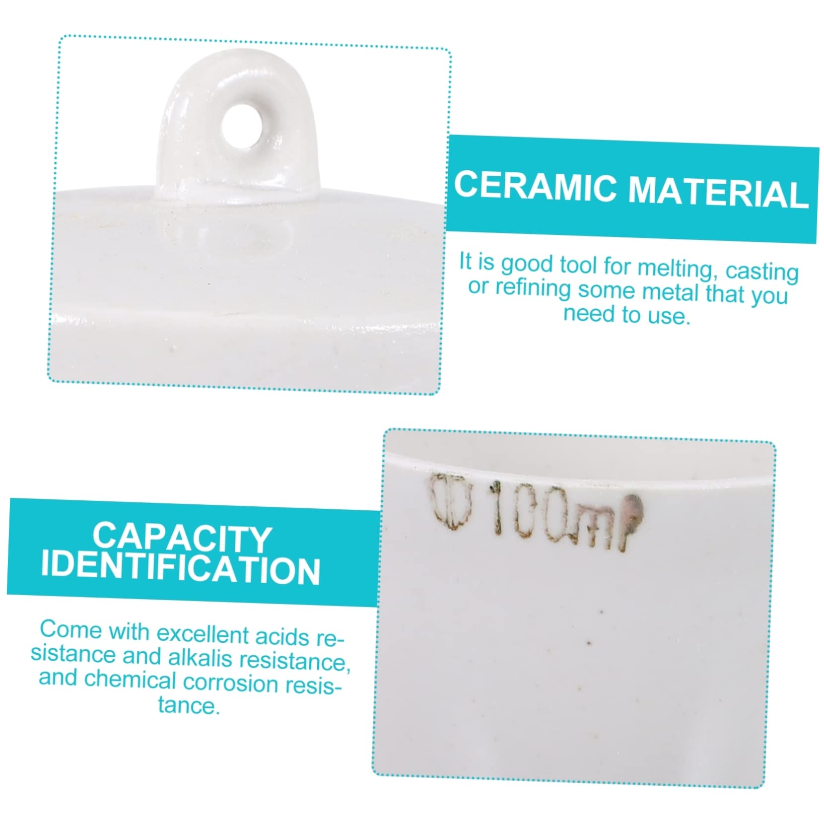 Cabilock Creusets en Céramique Capacité 100 Ml Lot de 4 avec Couvercle et Pureté Haute Stabilité Thermique pour Laboratoires et Industrie Chimique
