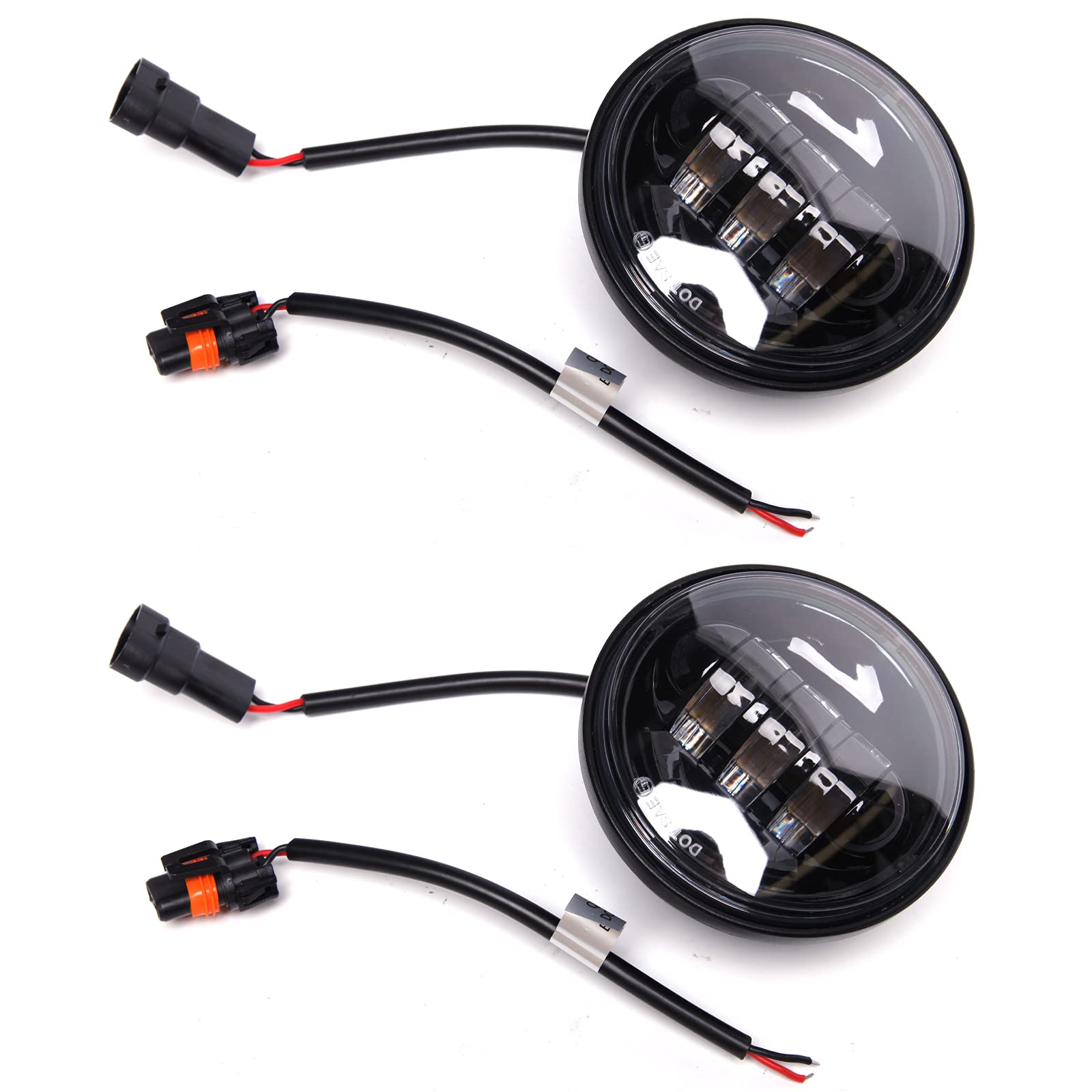 JMTBNO 2 pièces 4.5 Pouces Antibrouillard 30W LED Moto Lumière Lampe de Conduite Auxiliaire Compatible avec Harley Touring Road King Street Glide Road Glide Electra Glide Ultra Limited
