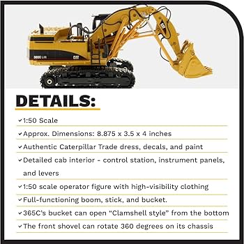 CAT 365C フロントショベル ダイキャストモデル Amazon.com: Diecast Masters 1/50 Caterpillar 365C Front