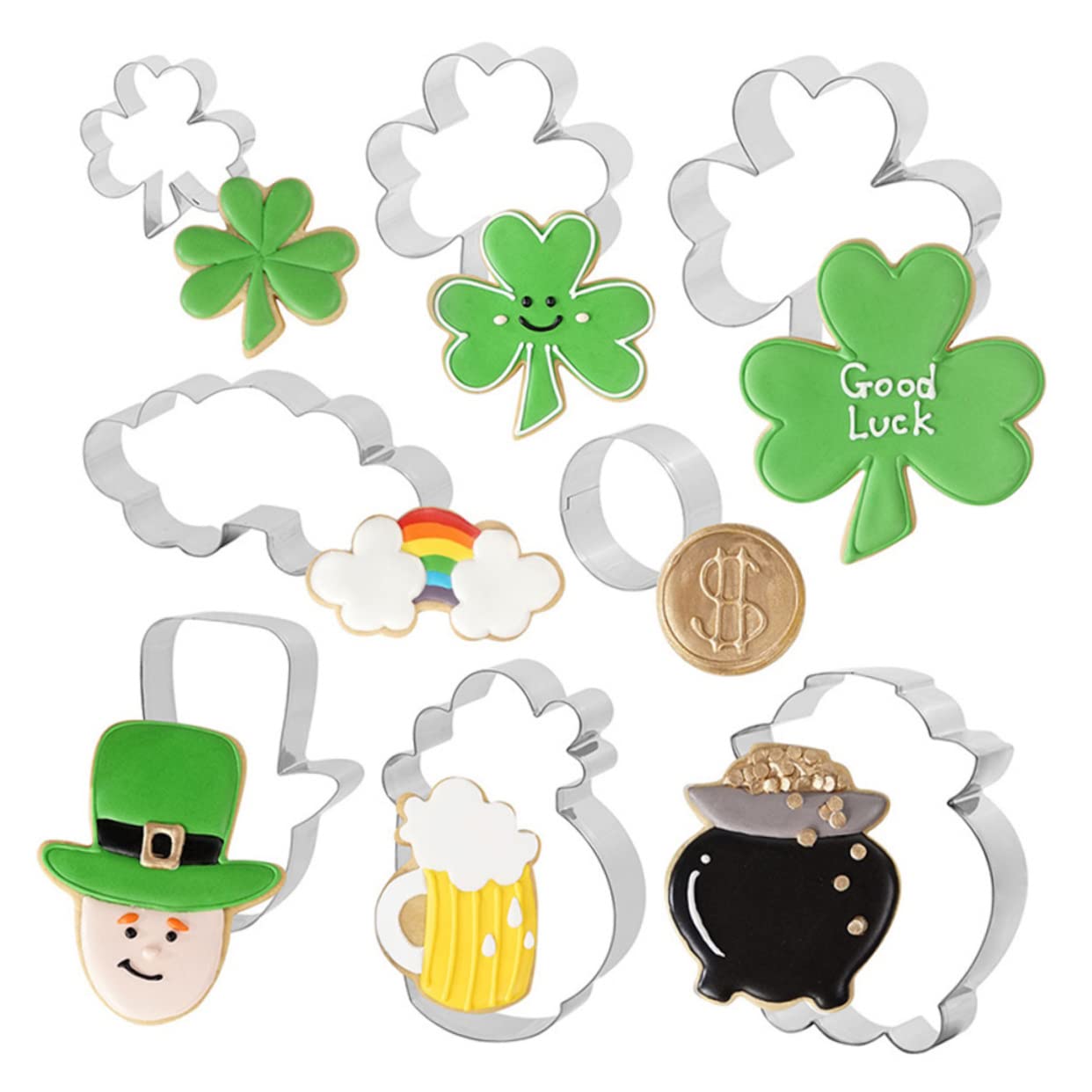 DECHOUS 5 Sätze Blatt-ausstechformen Mini Fallen Ausstechformen Dinosaurier-ausstechformen Keksform Ostern Easter Cookie Cutters Keksausstecher Zum Backen Backzubehör Silver 8 Stücke * 5