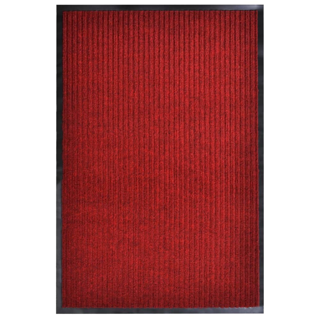 Felpudo de PVC rojo, 117 x 220 cm, con parte inferior antideslizante, alfombrilla de retención de suciedad para entrada y oficina, alfombra de suelo duradera, fácil de limpiar y flexible