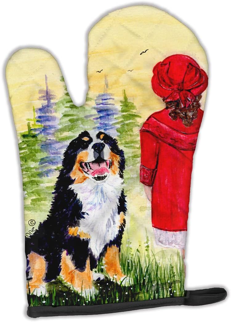 Caroline's Treasures SS8531OVMT Little Girl with her Bernese Mountain Dog Oven Mitt Heat Resistant Thick Oven Mitt for Hot Pans and Oven, Kitchen Mitt Protect Hands, Cooking Baking Glove
