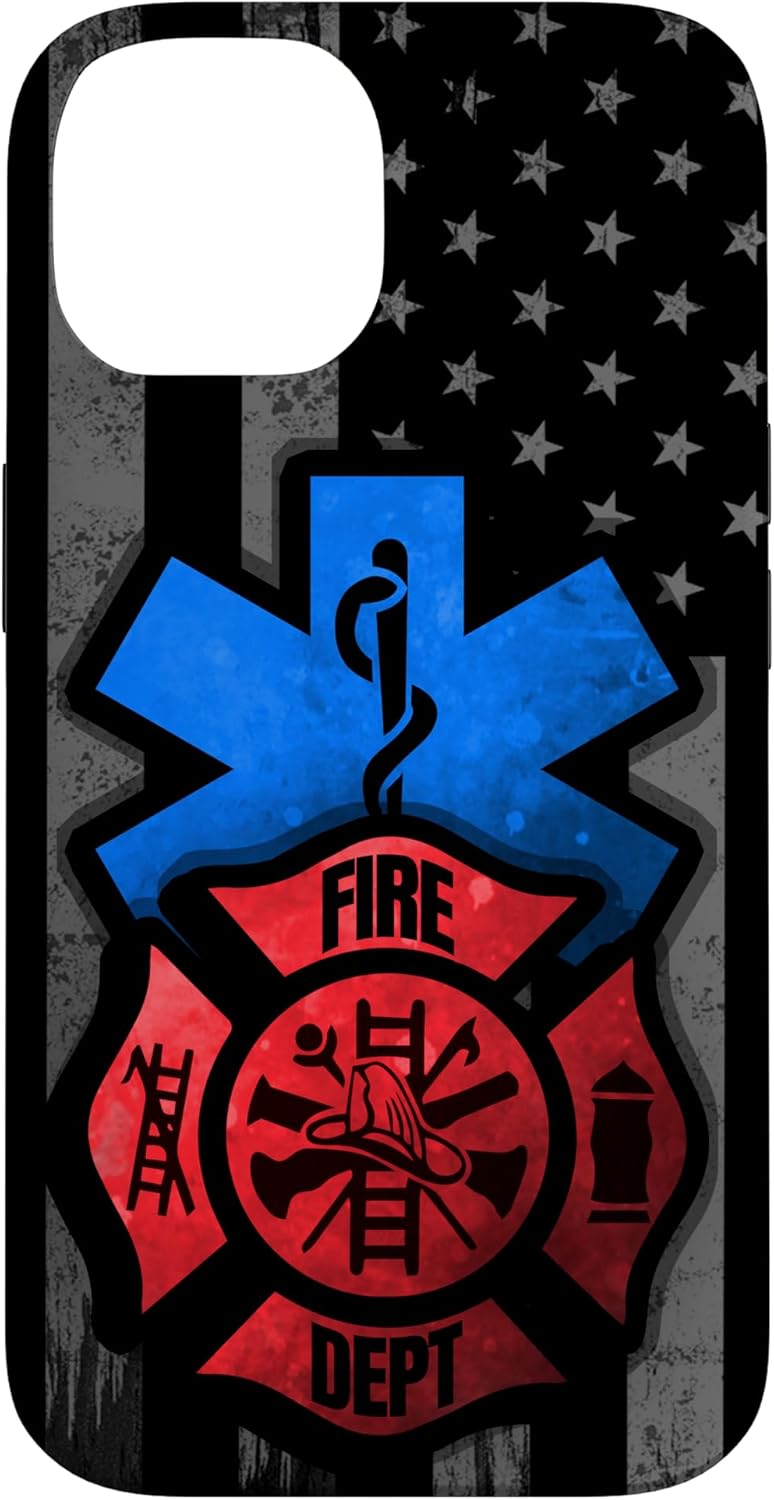iPhone 14 EMT EMS Fire Rescue Usa Firefighter Distressed American Flag Case