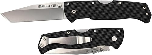 Miniatura 2 de COLD STEEL Air Lite - Cuchillo plegable de bolsillo compacto de 3.5 pulgadas AUS10A con mango G-10 de 4.5 pulgadas, con bloqueo Tri-Ad