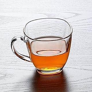 VILON Italian Premium Glass Tea Cup Set | Coffee Mugs with Handle Transparent Drinking Cup for Milk, Cappuccino, Hot Choco Price In India
