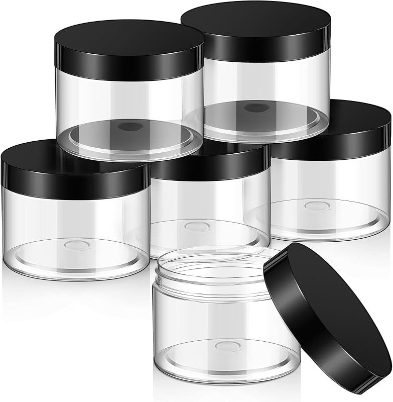 SATINIOR Frascos Plásticos Pretos com Tampa de Rosca, Capacidade de 295 mL, Pacote com 6