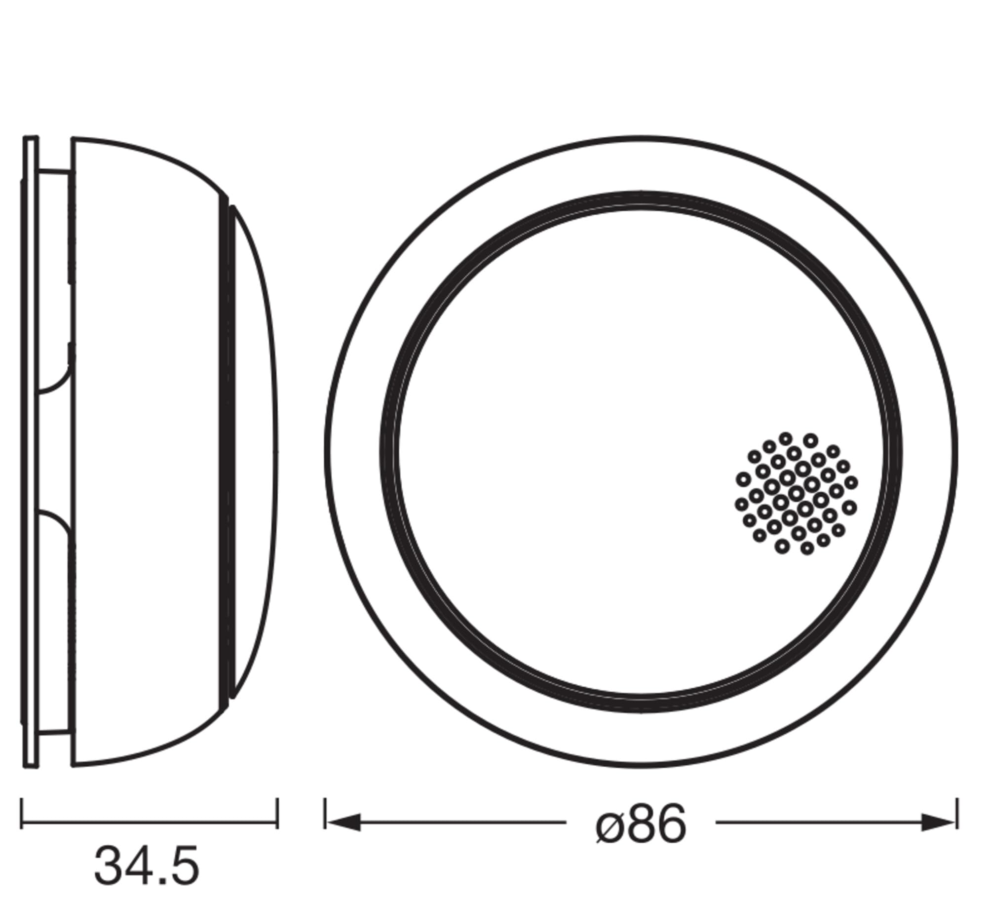 OSRAM Smart+ WiFi Détecteur de fumée, IP20, Plastique, 86 mm, Blanc