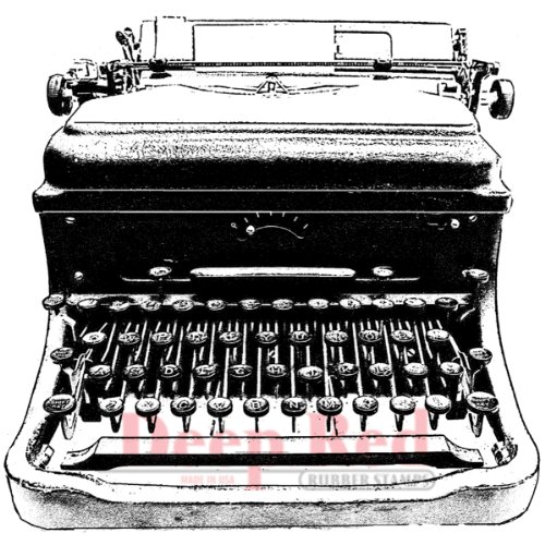 Timbre classique machine à écrire rouge profond haute précision