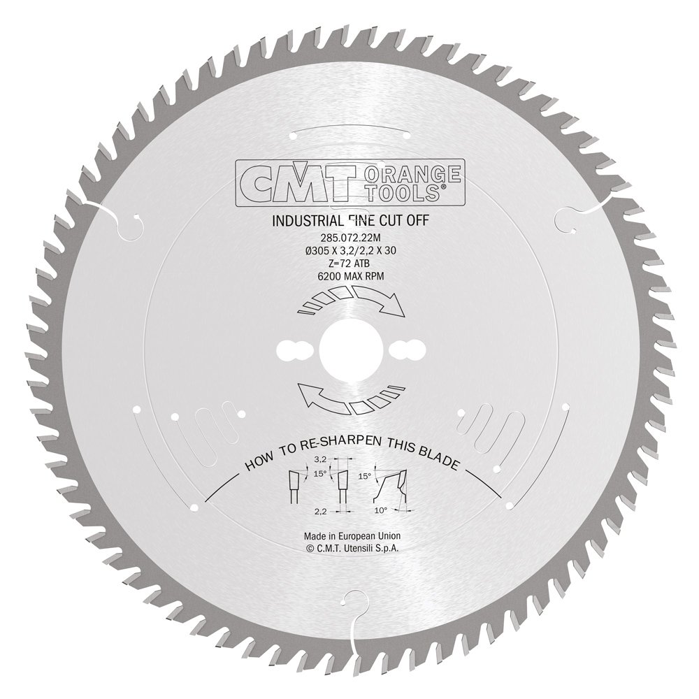 CMT Orange Tools 285.072.22M - Sierra circular 305x3.2x30 z 72 atb 15 grados