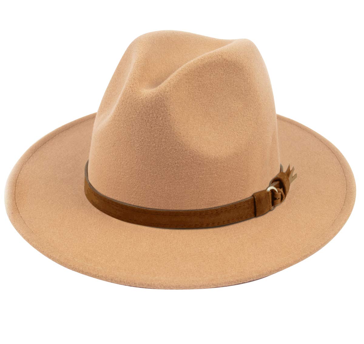 Lanzom Womens Classic Wide Brim Floppy Panama Hat Belt  display picture 1