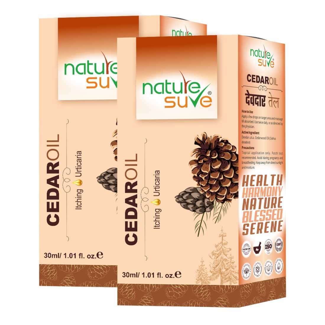 Nature Sure Cedar Oil Deodar Oil for Itching and Urticaria in Men & Women - 2 Packs (30ml Each) (B0BQMW3VC8) Amazon Price History, Amazon Price Tracker