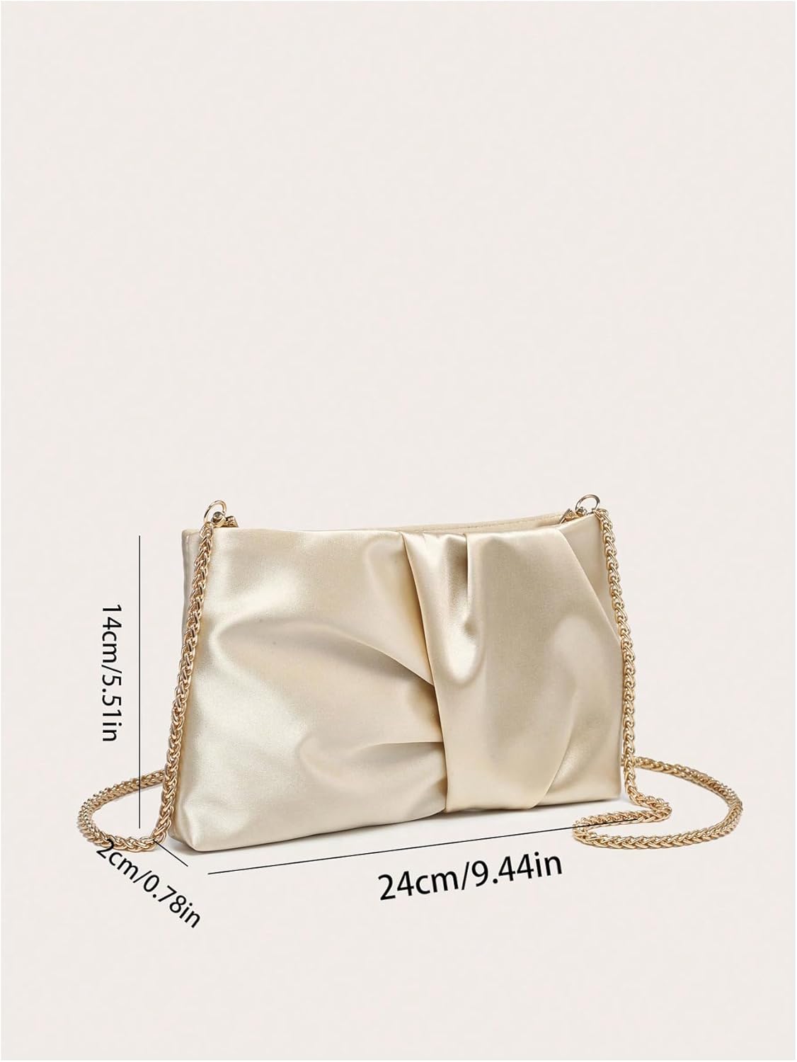 GORGLITTER Women's Evening Bag Birthday Wedding Party Prom Handbag Small Dressy Formal Purse Pleated Satin Clutch