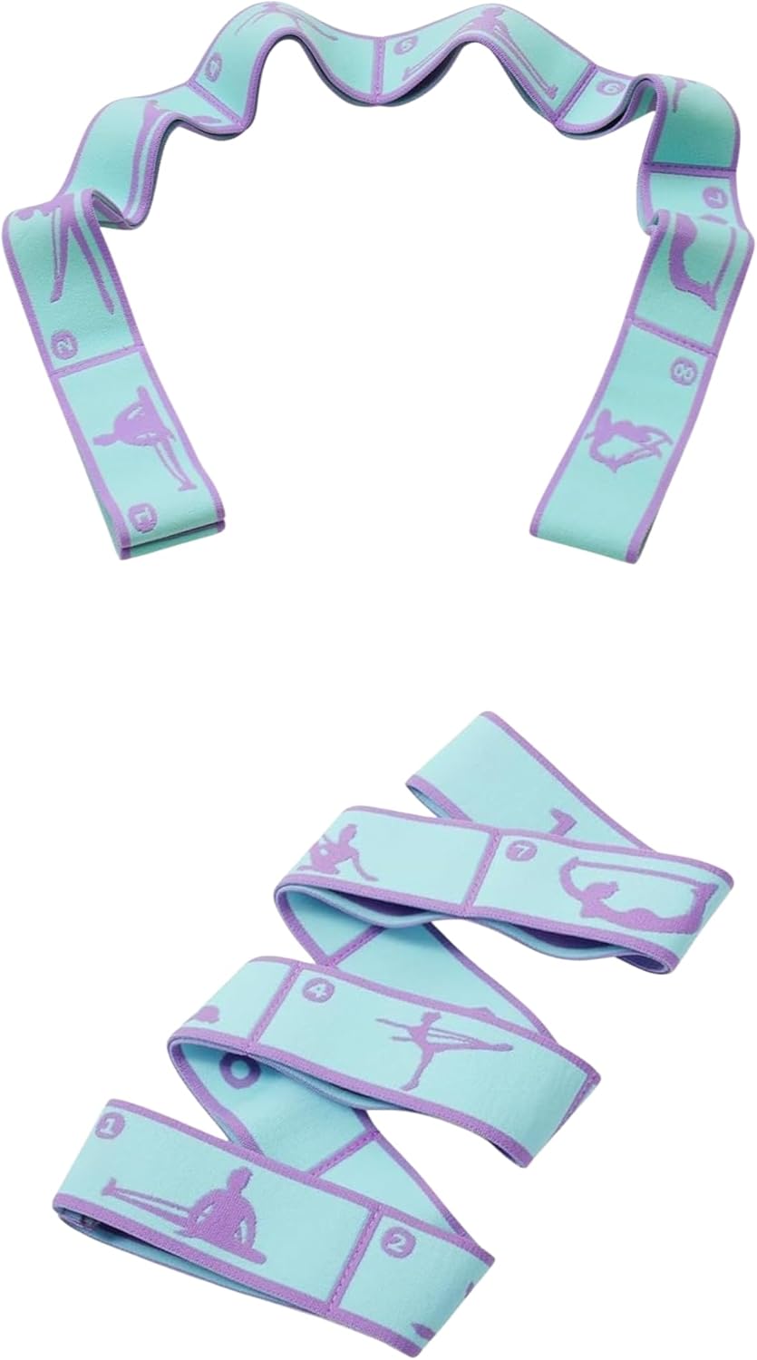 Mini 8 Loop Pilate Flex Bands with Posture Lightweight Sleek (34″*1.5″) Streaching Strap for Yoga Fitness Training Dance Physical Therapy for All Ages