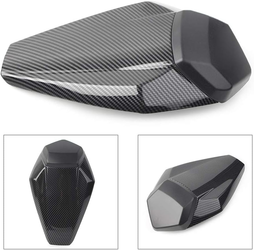 Lirun Carbon Fiber Rear Passenger Pillion Seat Cover Cowl Fairing Motorbike Cowl Pad for Kawasaki ZX6R 2019-2020 / ZX10R 2019-2020