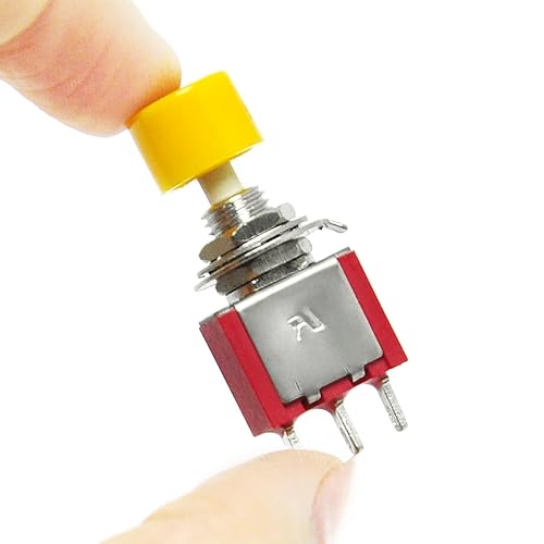 Miniatura 5 de Gikfun AC 2A 250V/5A 120V NO/NC SPST Interruptor de botón momentáneo Kit de bricolaje para Arduino (paquete de 8 piezas) EK1926