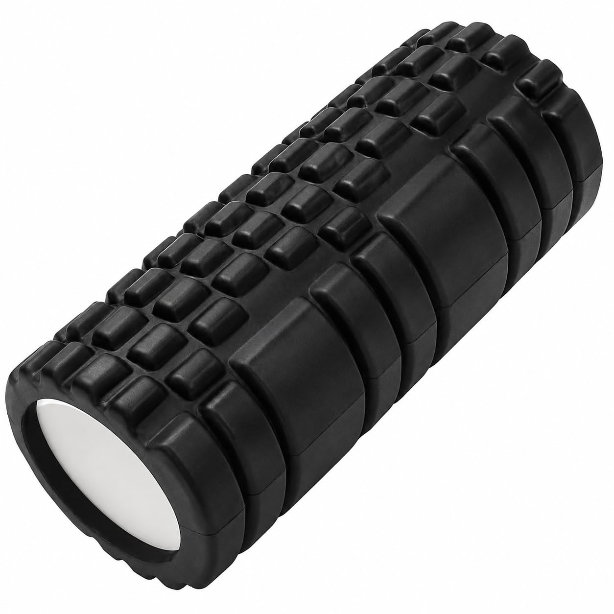 Foam Fitness Roller for Adults Deep Tissue Massage Grid Roller, Muscle Trigger Point Release, Physio Yoga Pilates Exercise Roller for Back, Legs, Glutes & Full Body Recovery (Black) (Black)