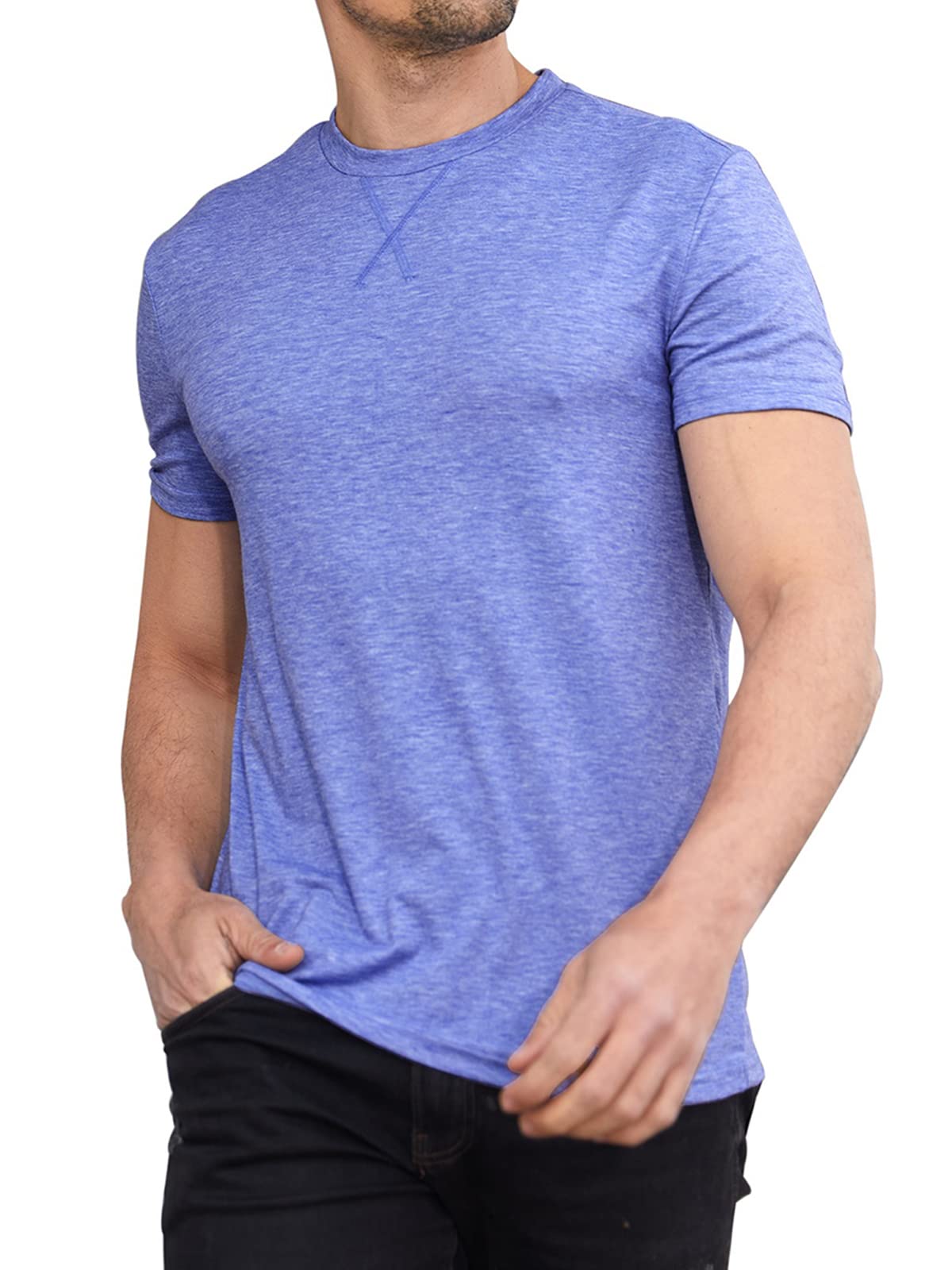 Oftalle Men Soft T-Shirt Casual Short Sleeve Lightweight Basic Tee Shirts Big & Tall
