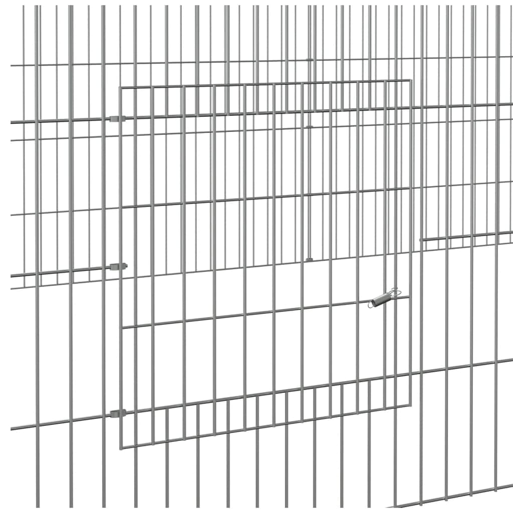 Kaninchenkäfig, 2 Paneele, 220 x 110 x 55 cm, verzinktes Eisen | Rahmen aus belüftetem Eisendraht, geräumiges Fach, für Kleintiere, robust und langlebig