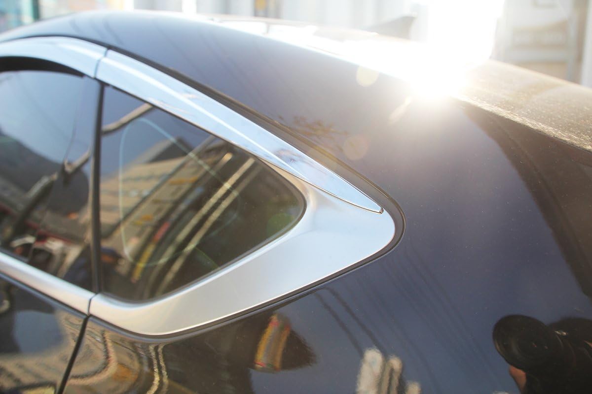Chrome Side Window Wind Deflectors Visor Rain Wind Guards 6p Compatible with 2015~2016 Genesis