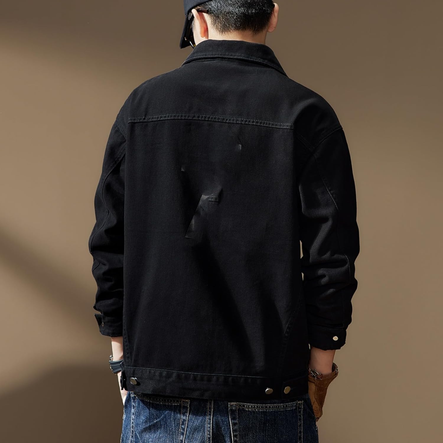 American Workwear Jacket for Men, Spring and Autumn Loose Shirt Casual Denim Jacket