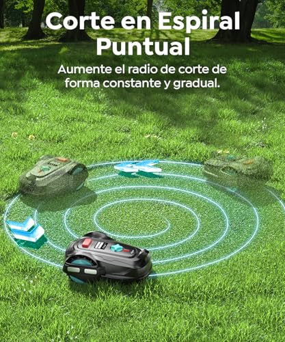 YARDCARE M800Plus Robot Cortacésped sin Cable Perimetral, 800 m², Posicionamiento GPS + Visión IA, Robot Cortacésped sin Cables, Modo de Corte en U, Detección de 150 Obstáculos, Carga Automática, App - imagen 8