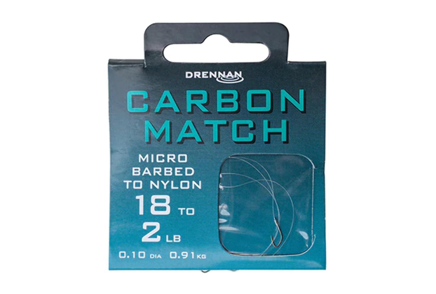 Drennan Carbon Match Hooks To Nylon - 20 to 2lb