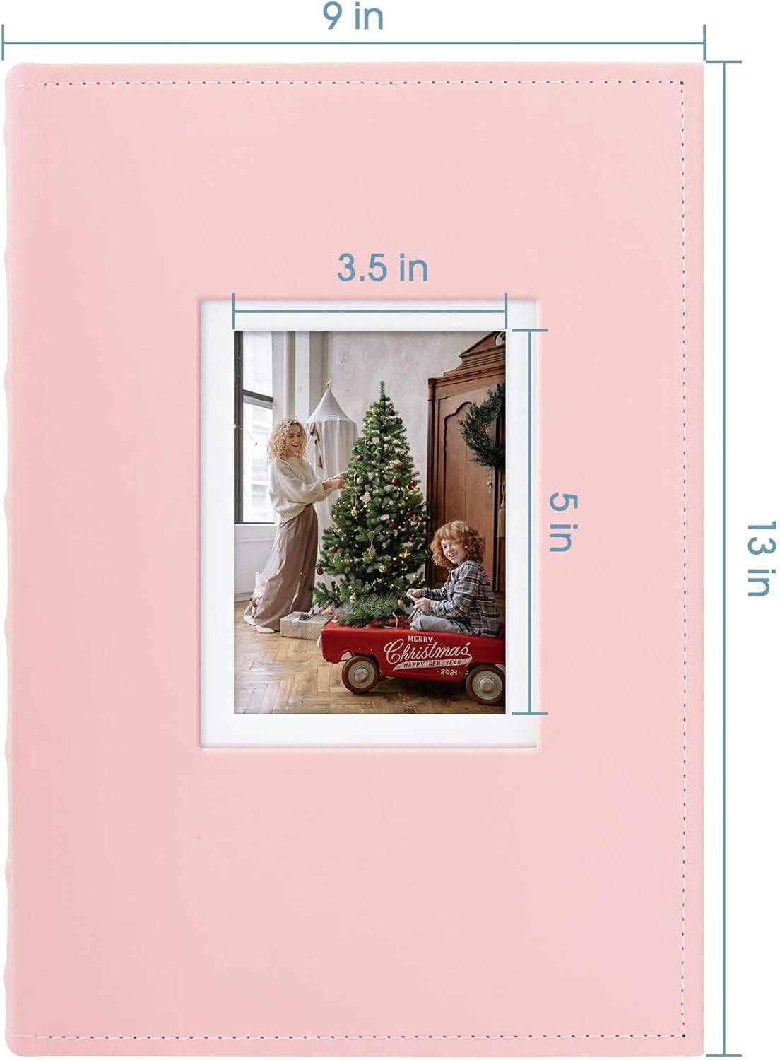 Golden State Art, Faux Leather Photo Album Hold 300 4x6 Photos with Memo Writing Space,Great for Wedding Family Christmas(DIY Cover,Color:Pink) - Image 5