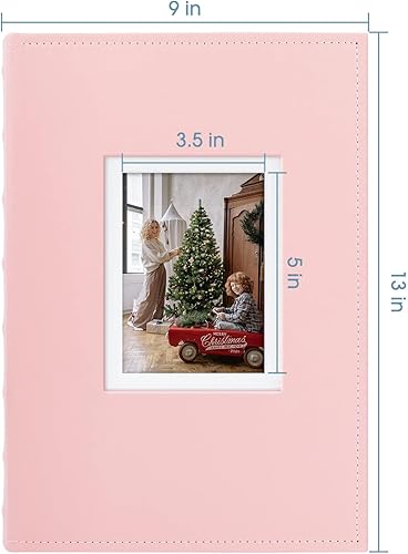 Miniatura 5 de Golden State Art, Álbum de fotos de piel sintética con capacidad para 300 fotos de 4 x 6 pulgadas con espacio de escritura de notas, ideal para