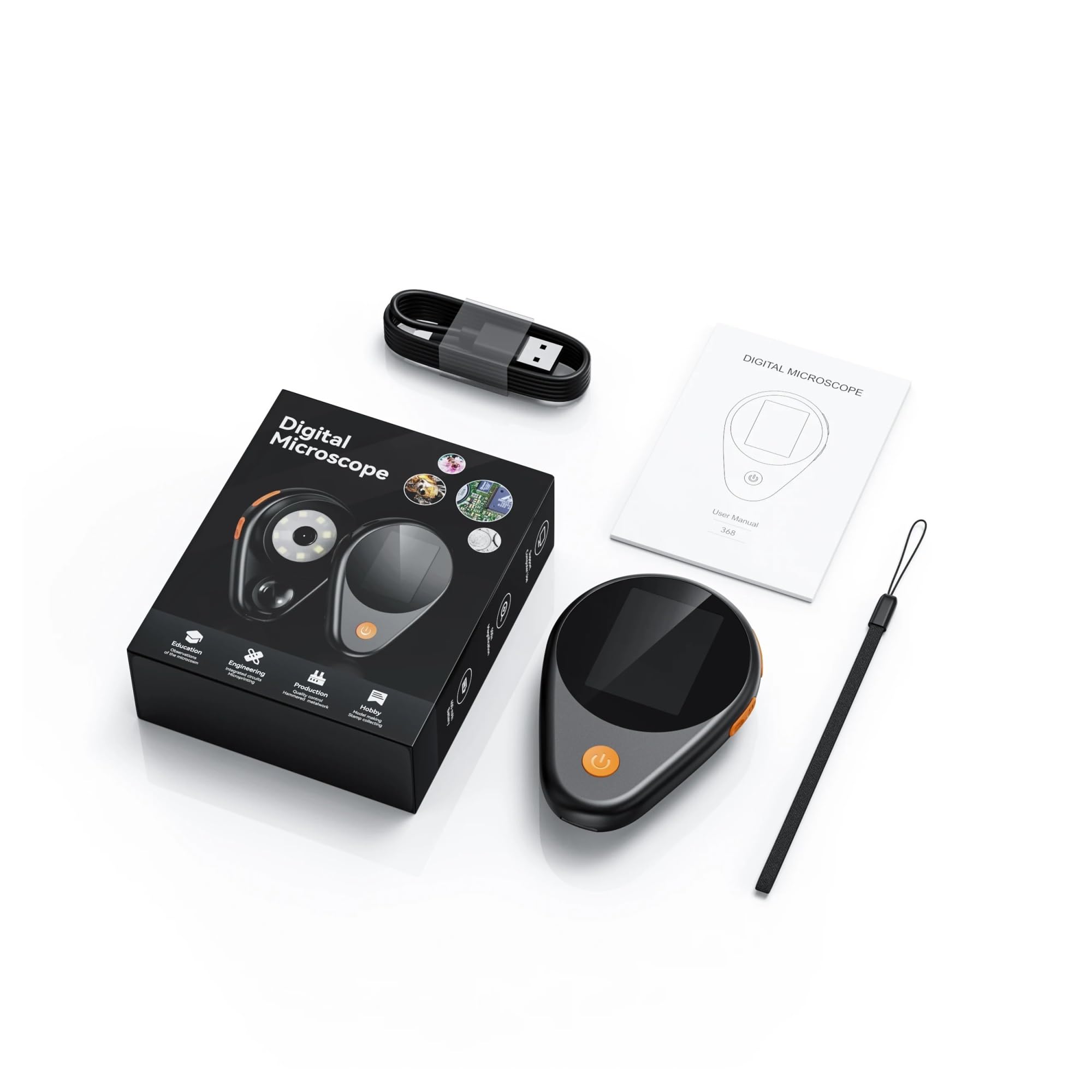 500X Digital Microscope Handheld Microscope Magnifier With 8Light 2inch IPS Screen Video Coins Microscopio Forelectronics Repair