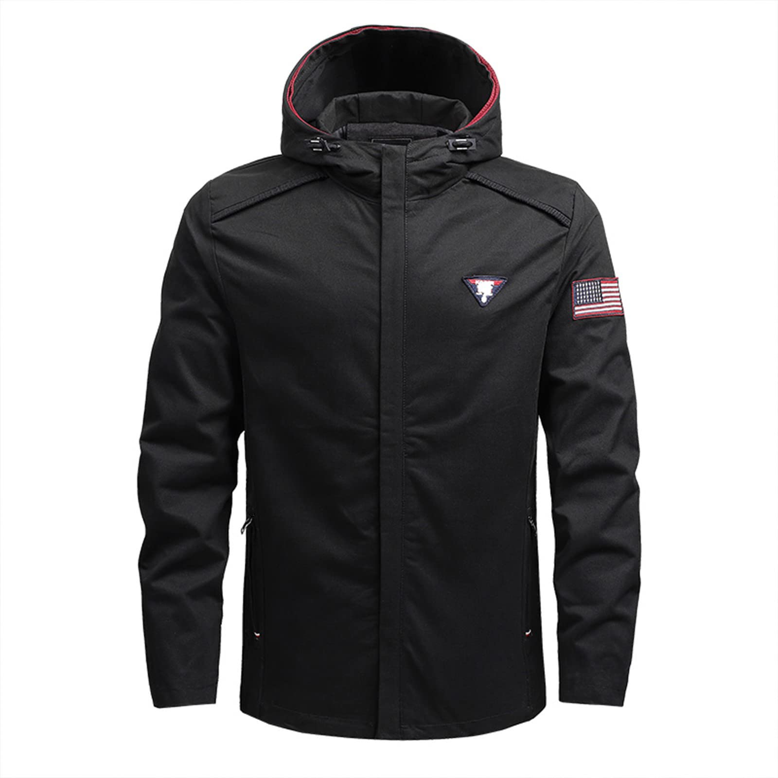 Warming Jacket Men Men Solid Autumn and Winter Casual Simple Coat Sports  Pocket Zipper Baseball Outer Wears