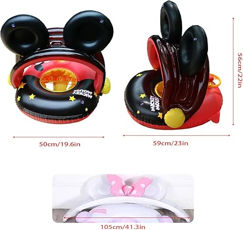 Miniatura 2 de Flotadores de piscina para bebés con toldo de protección solar extraíble, bonita balsa inflable con asiento y asa, no se voltea para niños, barco,