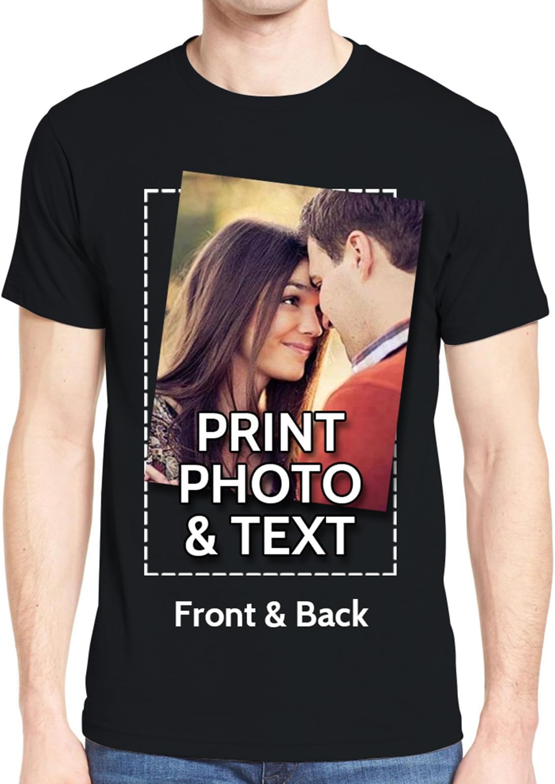 Custom T Shirts - Design Your Own Tee Shirts - Customize Photo T-Shirts Personalized for Men, Print Front and Back